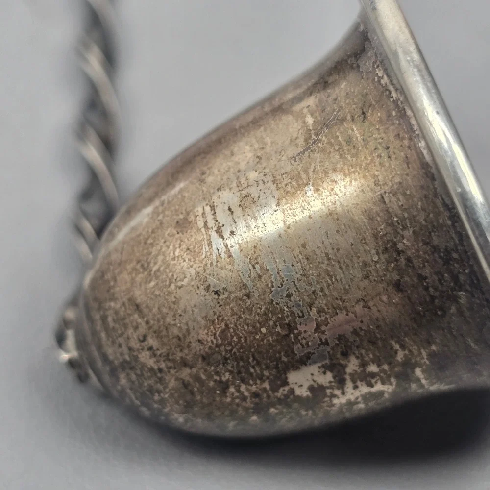 Vintage Sterling Silver Bell Candle Snuffer Long Twisted Handle 8.5